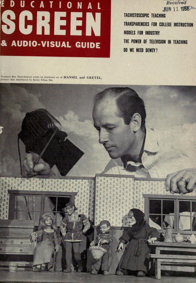 EDUCATIONAL SCREEN magazine side cover June 1958