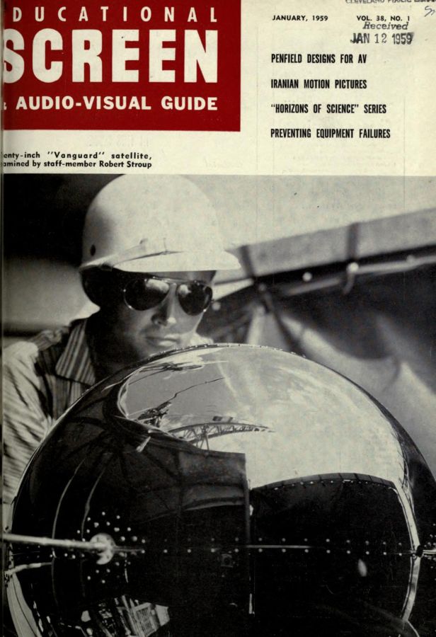 EDUCATIONAL SCREEN magazine side cover January 1959