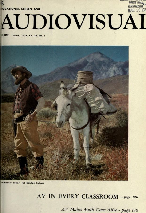 EDUCATIONAL SCREEN magazine side cover March 1959