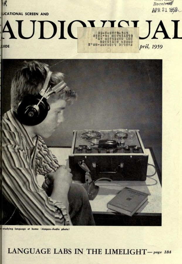 EDUCATIONAL SCREEN magazine side cover April 1959