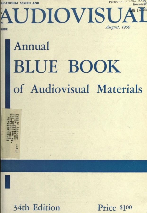 EDUCATIONAL SCREEN magazine side cover August 1959