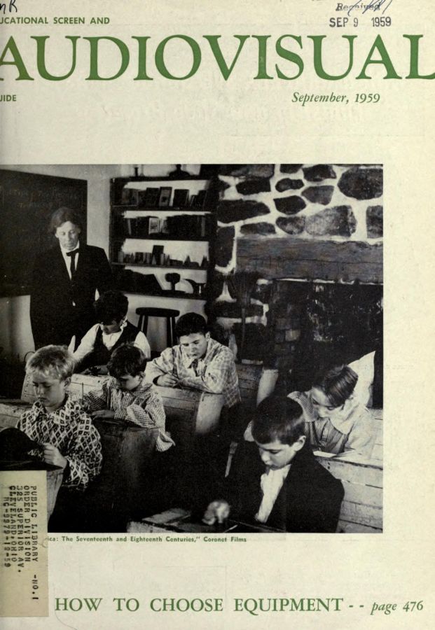 EDUCATIONAL SCREEN magazine side cover September 1959