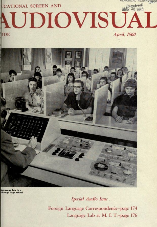 EDUCATIONAL SCREEN magazine side cover April 1960