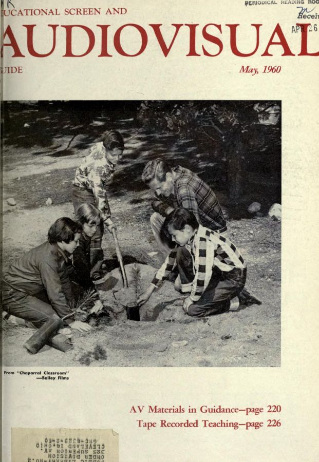 EDUCATIONAL SCREEN magazine side cover May 1960