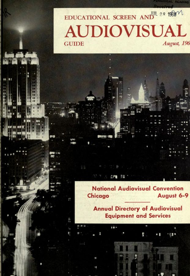 EDUCATIONAL SCREEN magazine side cover August 1960