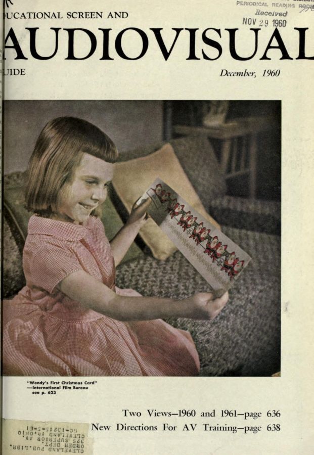 EDUCATIONAL SCREEN magazine side cover December 1960