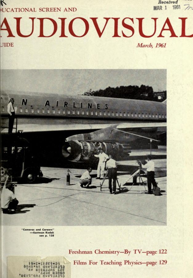 EDUCATIONAL SCREEN magazine side cover March 1961