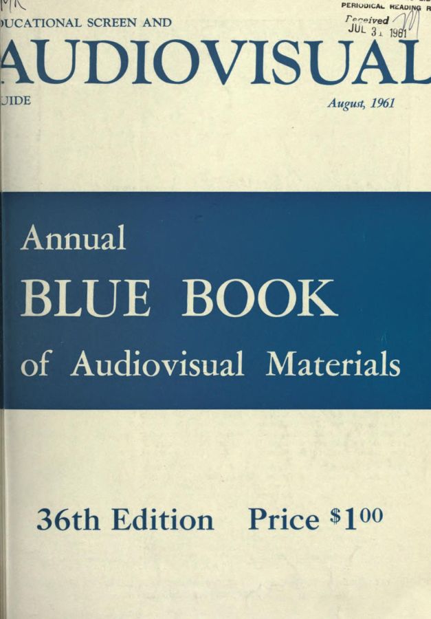 EDUCATIONAL SCREEN magazine side cover August 1961