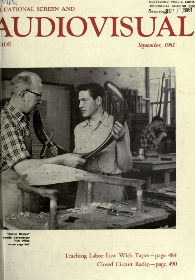 EDUCATIONAL SCREEN magazine side cover September 1961