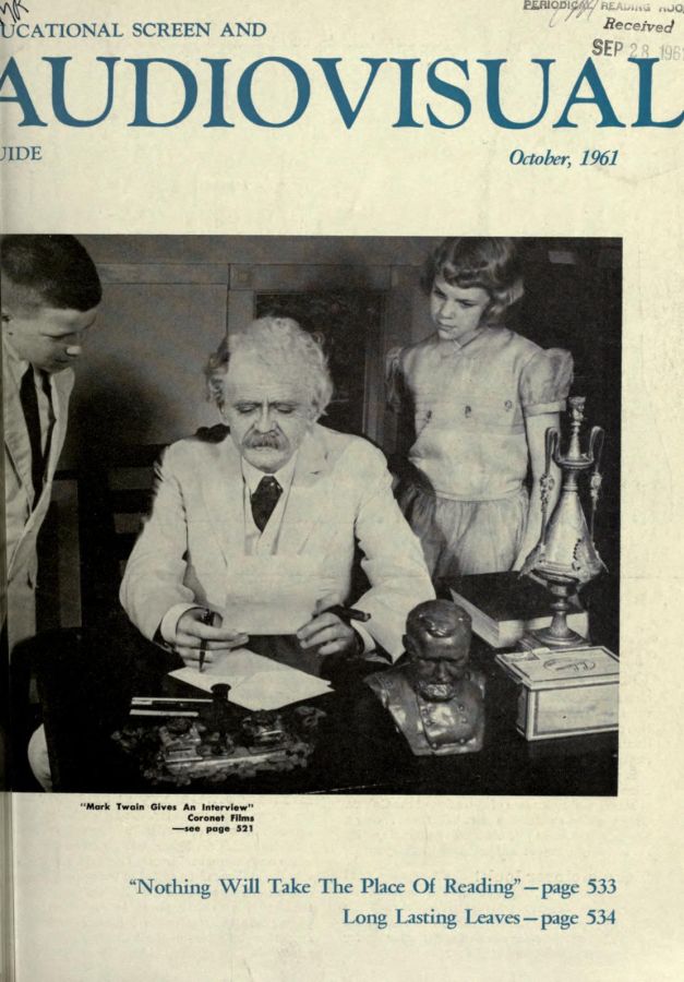 EDUCATIONAL SCREEN magazine side cover October 1961