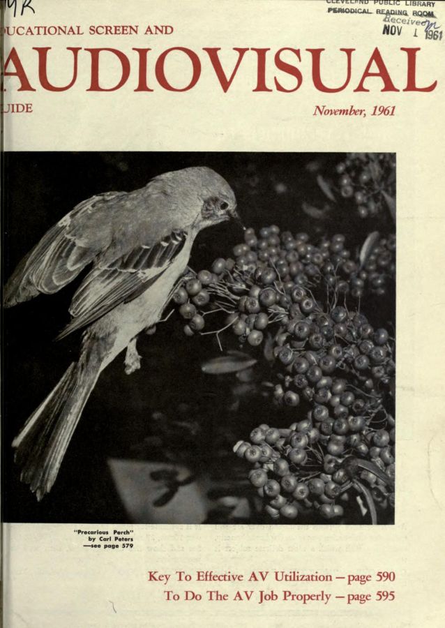 EDUCATIONAL SCREEN magazine side cover November 1961