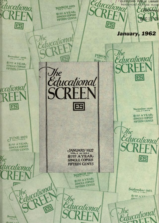 EDUCATIONAL SCREEN magazine side cover January 1962