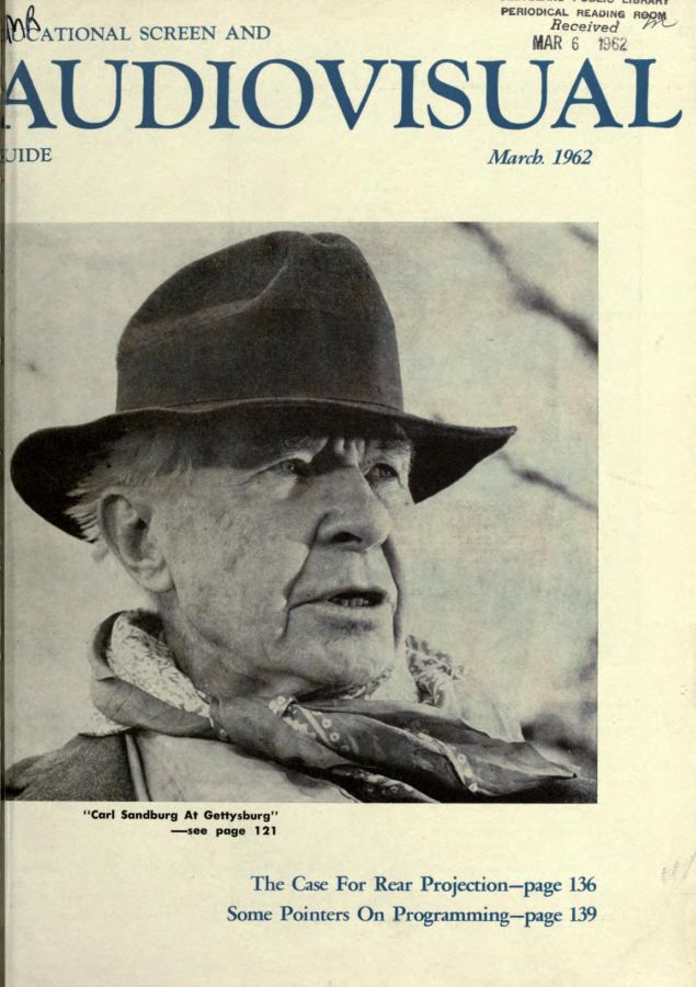EDUCATIONAL SCREEN magazine side cover March 1962