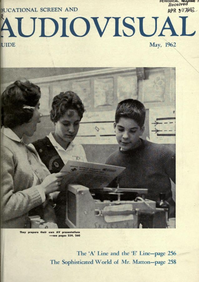 EDUCATIONAL SCREEN magazine side cover May 1962