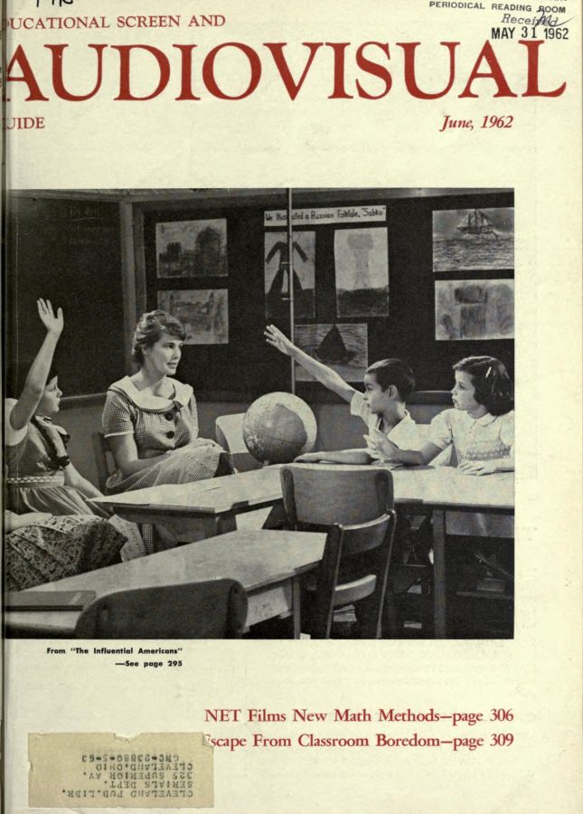 EDUCATIONAL SCREEN magazine side cover June 1962