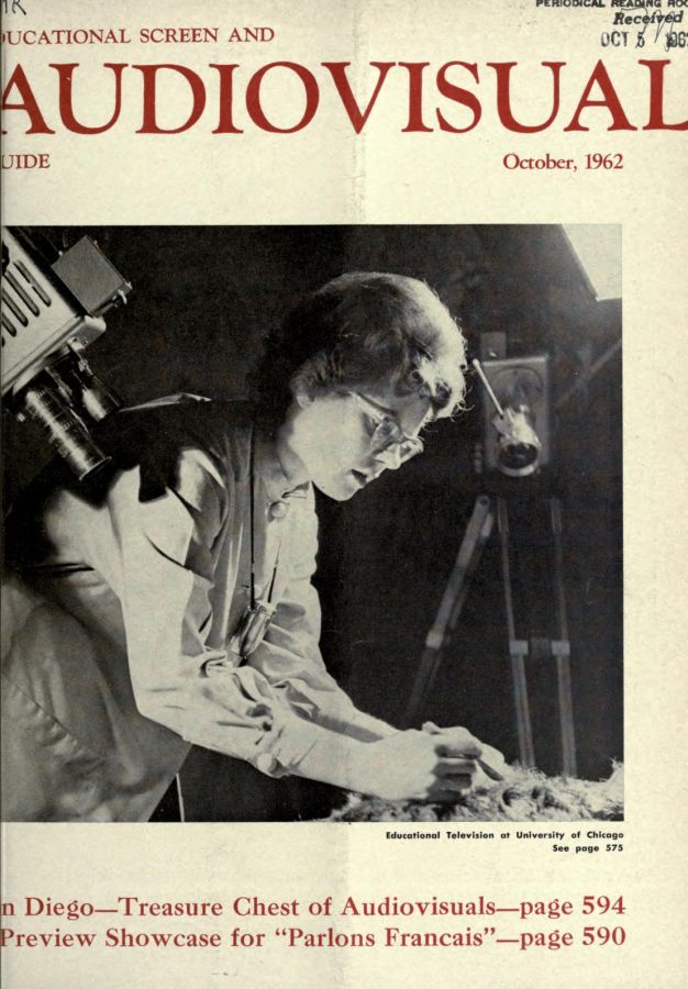 EDUCATIONAL SCREEN magazine side cover October 1962
