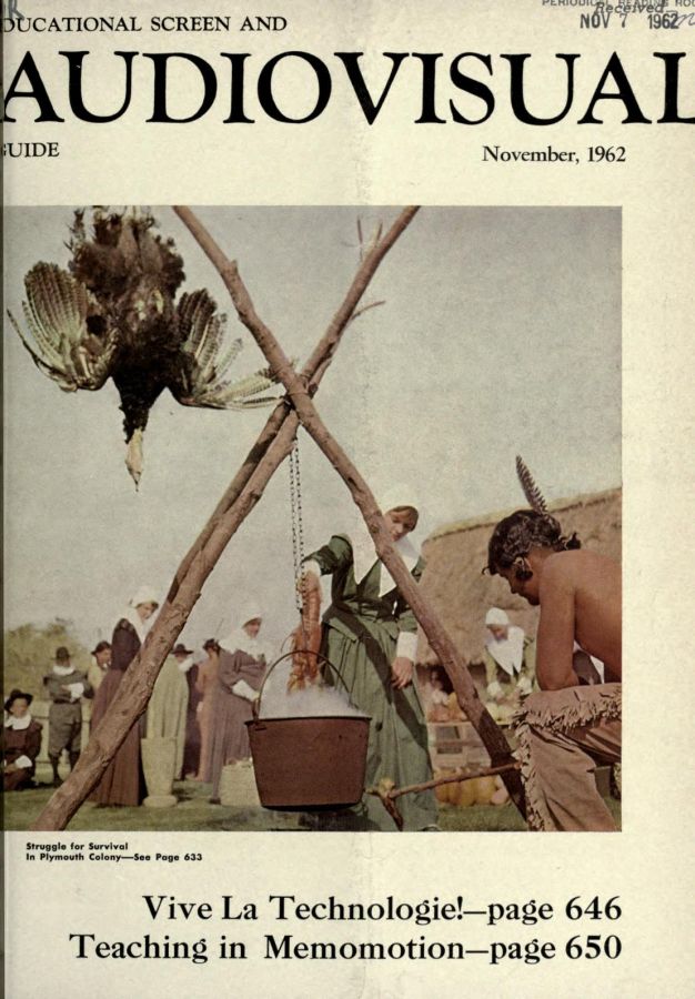 EDUCATIONAL SCREEN magazine side cover November 1962