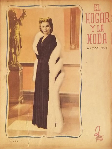 EL HOGAR Y LA MODA magazine side cover Issue 1198  March 1945