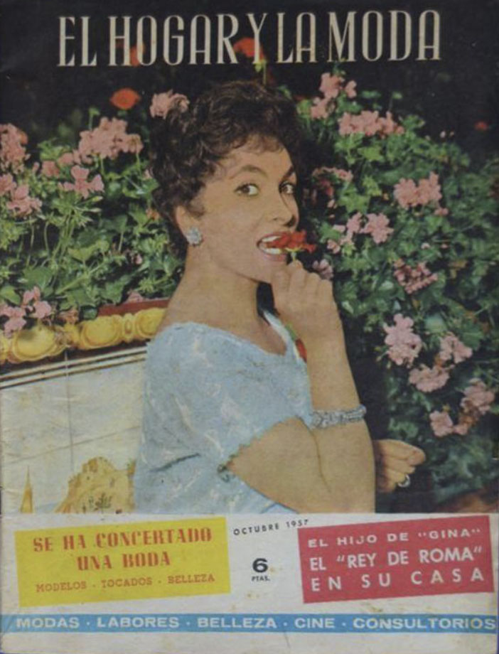 EL HOGAR Y LA MODA magazine side cover Issue 1349  October 1957