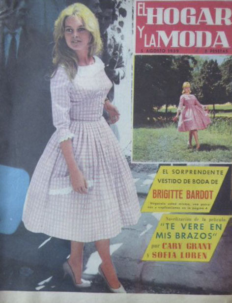 EL HOGAR Y LA MODA magazine side cover Issue 1375 5 August 1959
