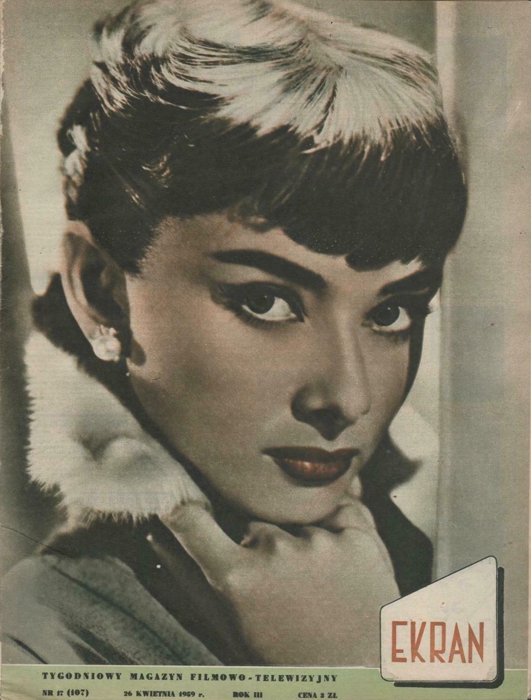EKRAN (Po) magazine side cover Issue 107 26 April 1959