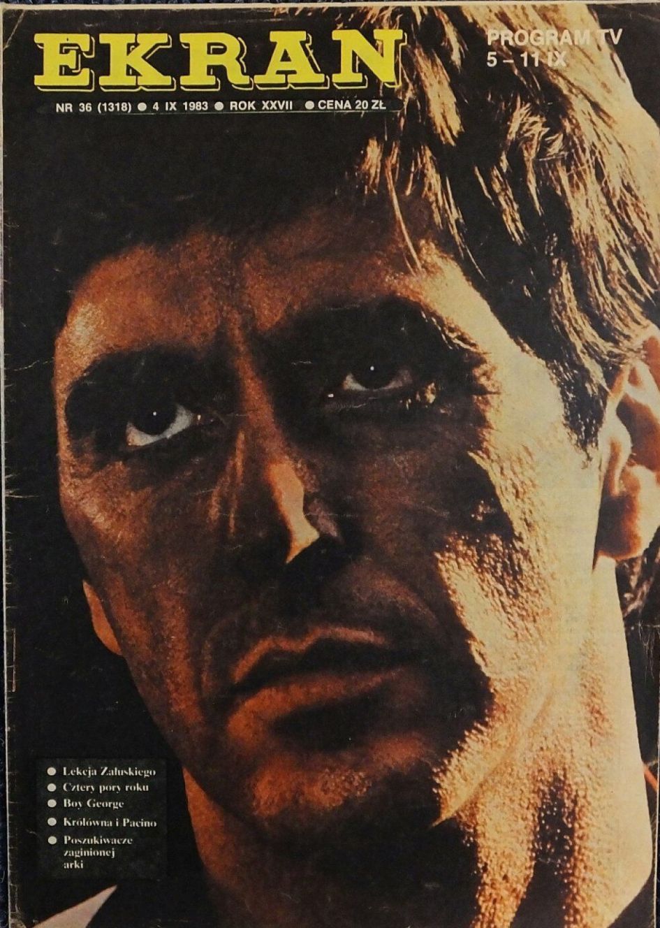 EKRAN (Po) magazine side cover Issue 1318 4 September 1983
