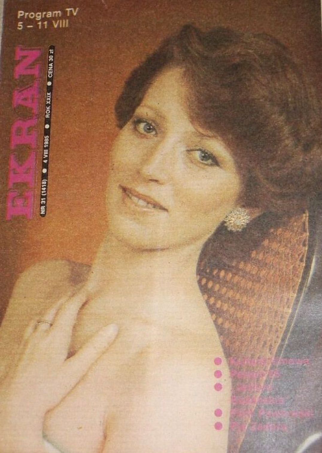 EKRAN (Po) magazine side cover Issue 1418 4 August 1985