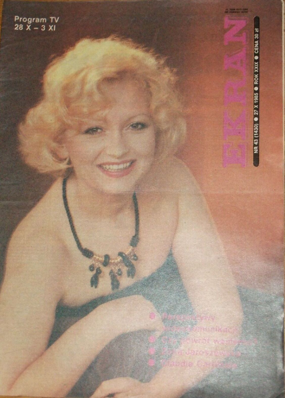 EKRAN (Po) magazine side cover Issue 1430 27 October 1985