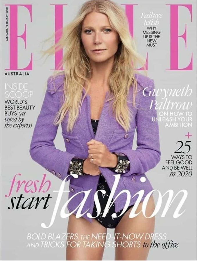 ELLE AUSTRALIA magazine side cover  January/February 2020