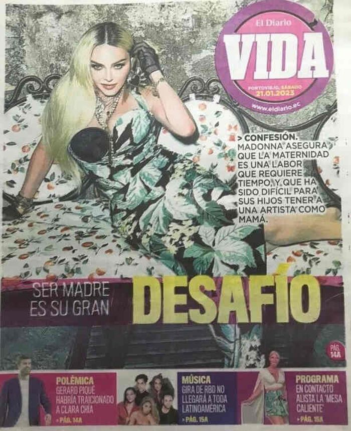 EL DIARIO VIDA magazine side cover 21 January 2023