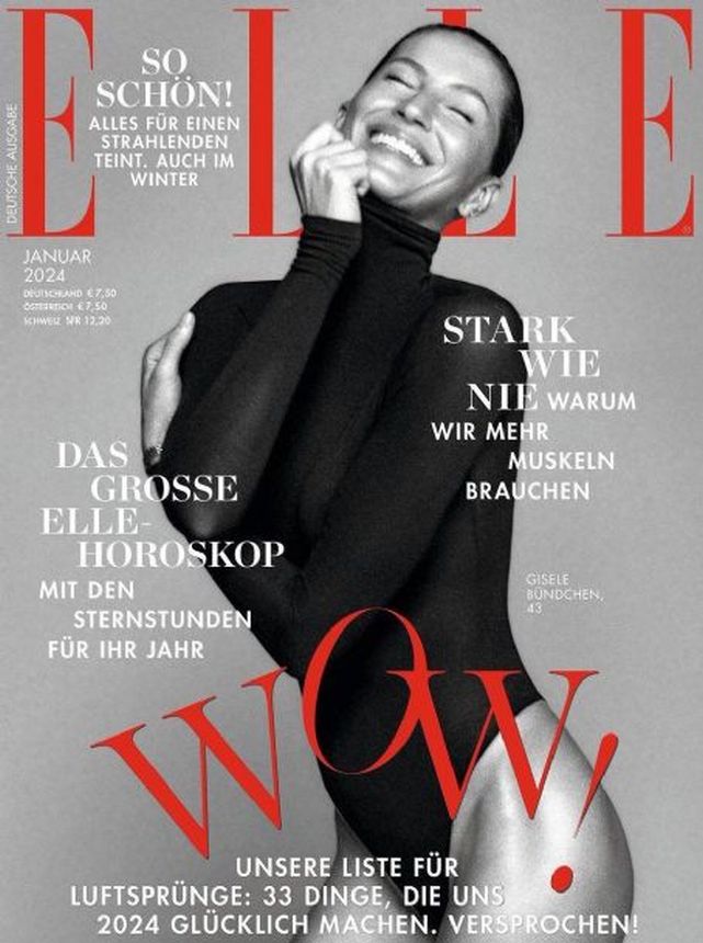 ELLE GERMANY magazine side cover  January 2024