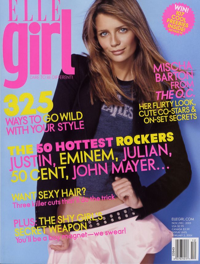 ELLE GIRL USA magazine side cover  November/December 2003