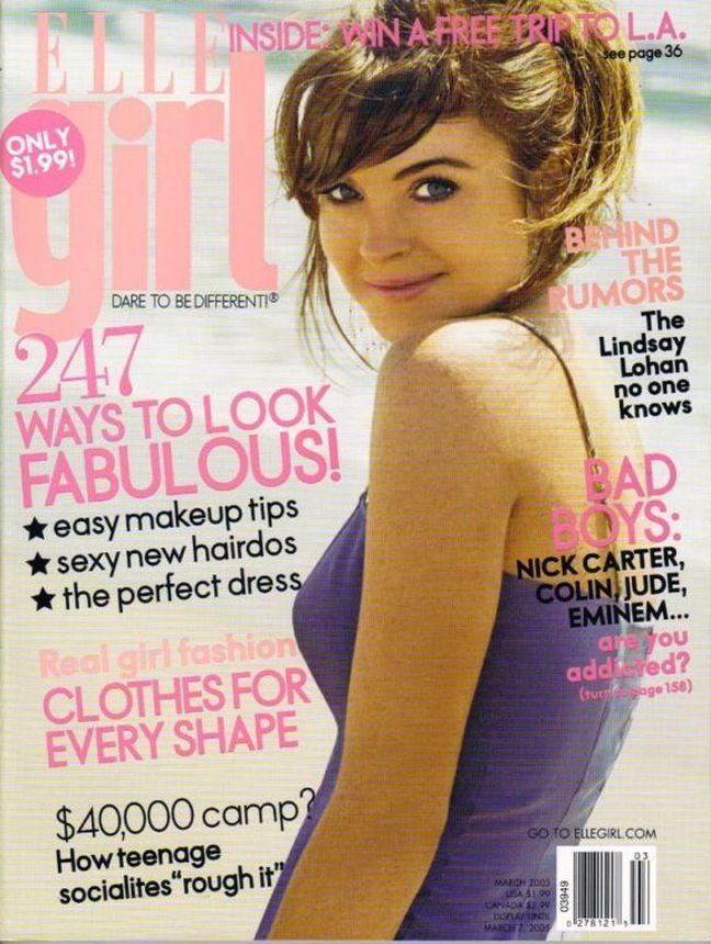 ELLE GIRL USA magazine side cover  March 2005