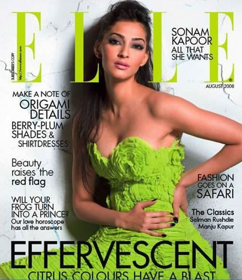 ELLE INDIA magazine side cover  August 2008