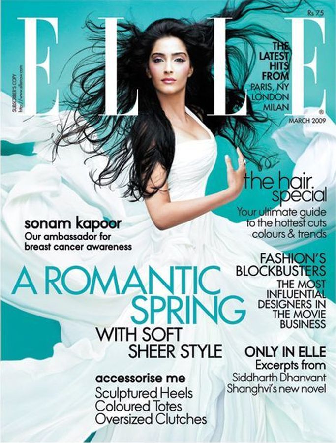 ELLE INDIA magazine side cover  March 2009