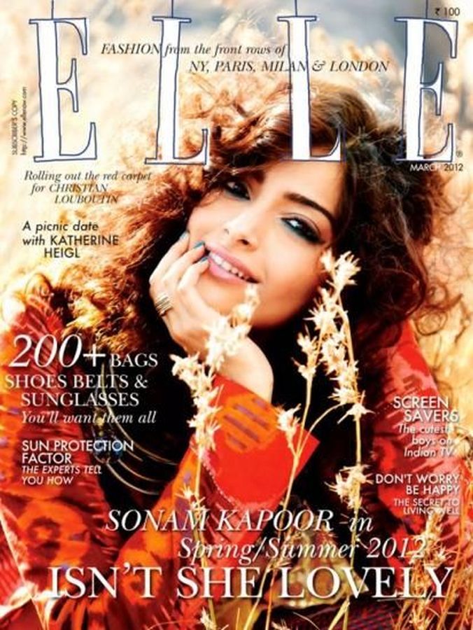 ELLE INDIA magazine side cover  March 2012