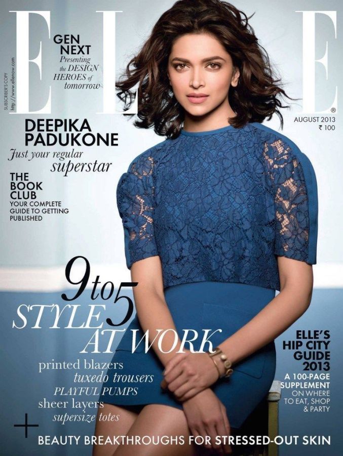 ELLE INDIA magazine side cover  August 2013