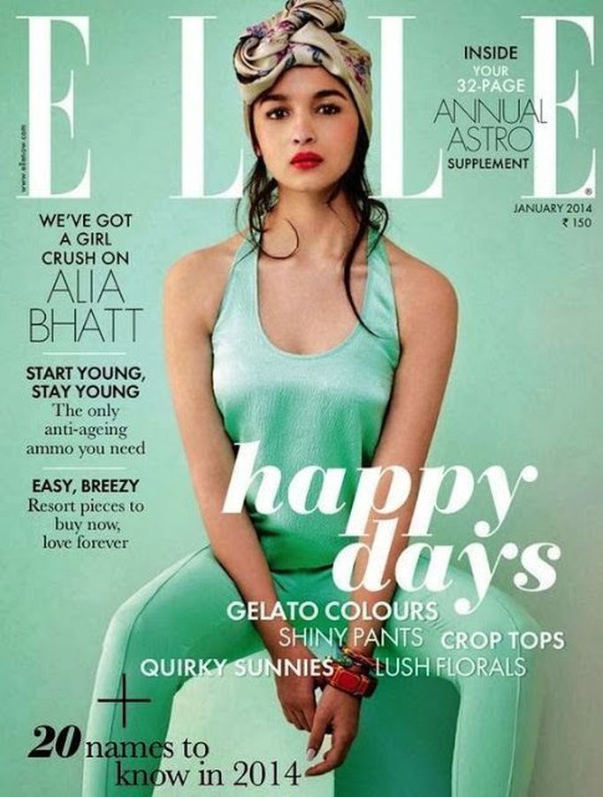 ELLE INDIA magazine side cover  January 2014
