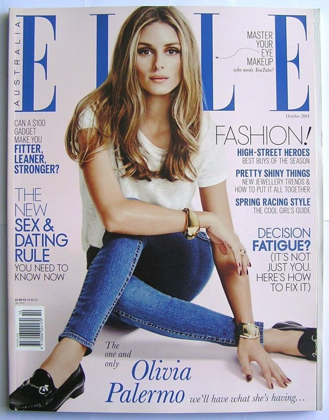 ELLE AUSTRALIA magazine side cover  October 2014