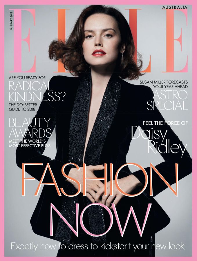 ELLE AUSTRALIA magazine side cover  January 2018