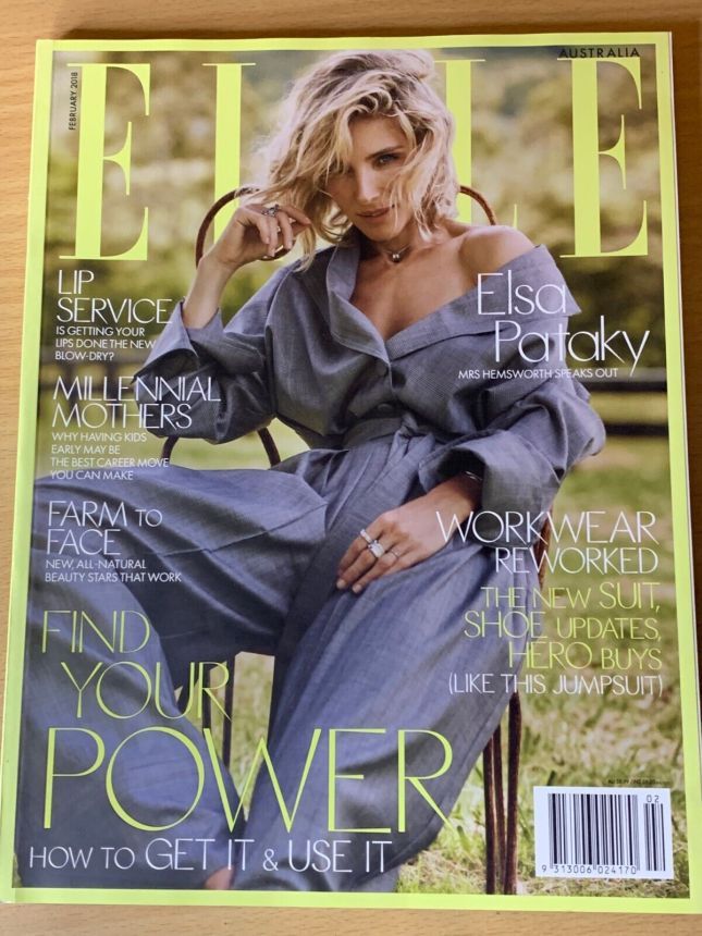 ELLE AUSTRALIA magazine side cover  February 2018