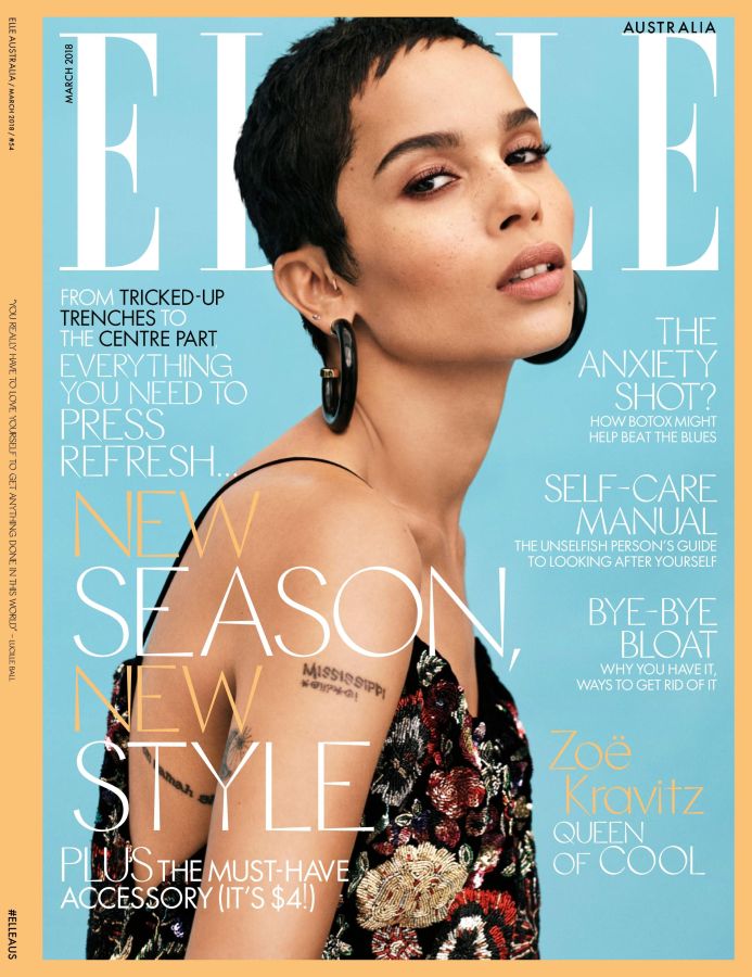 ELLE AUSTRALIA magazine side cover  March 2018