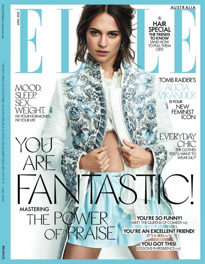 ELLE AUSTRALIA magazine side cover  April 2018