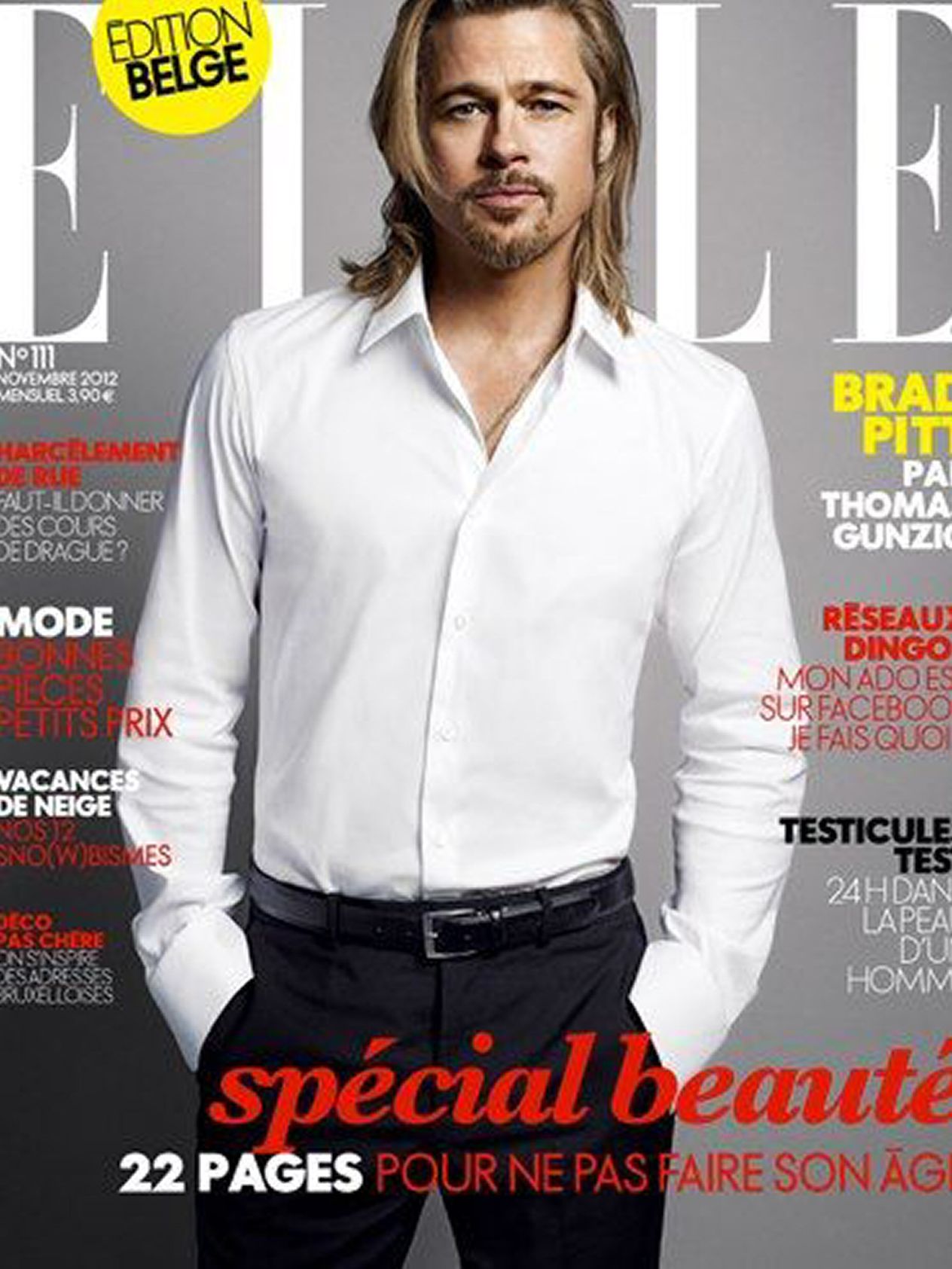 ELLE BELGIUM magazine side cover  November 2012