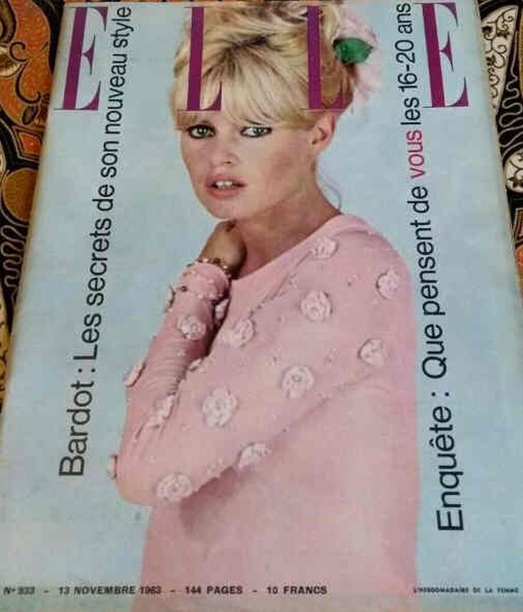 ELLE BELGIUM magazine side cover Issue 933 13 November 1963