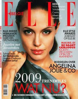 ELLE BELGIUM magazine side cover  January 2009