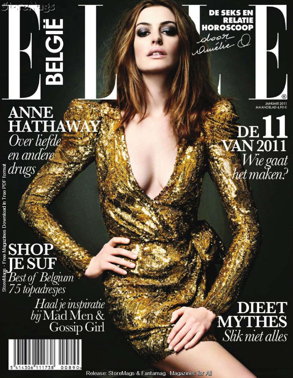 ELLE BELGIUM magazine side cover  January 2011