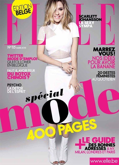 ELLE BELGIUM magazine side cover  March 2013