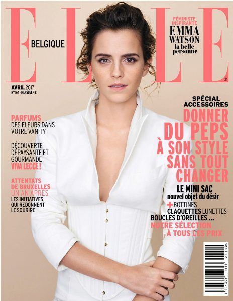 ELLE BELGIUM magazine side cover  April 2017