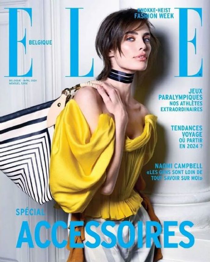 ELLE BELGIUM magazine side cover  April 2024